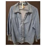 2 BLUE JEAN JACKETS LARGE 18X20