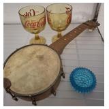 COKE GOBLETS AND MANOLIN