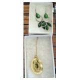 EARRINGS , NECKLACE WITH LOCKET