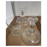 2 PC DECANTERS AND ICE BUCKET, SHIPS DECANTERS