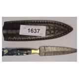 DAMASCUS BLADE DAGGER WITH SHEATH,