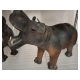 LEATHER HIPPO FIGURE 18IN