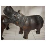 LEATHER HIPPO FIGURE 18IN