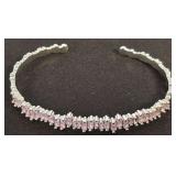 925 BRACELET WITH PINK STONES