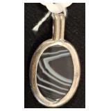 AGATE AND SILVER PENDANT