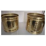 2 PC BRASS PLANTER BUCKETS