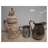 REED & BARTON PITCHER, STEIFF PEWTER PITCHER,STEIN