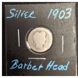 1903 BARBER SILVER DIME