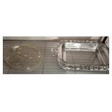 SHELL ALUMINUM HANDLE SERVING PLATTER, MEAT TRAY