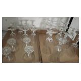 ETCHED STEMWARE, CANDLEWICK GLASSES