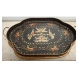 FOOTED, WOODEN TRAY 22 X16