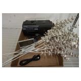 SONY CASSETTE PLAYER, FAUX FLOWERS