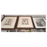FRAME AND ARCHITECTURAL STYLE FRENCH ETCHINGS