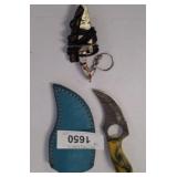 2 PC DAMASCUS BLADE KNIVES WITH SHEATH,