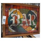 BAR WOOD FRAMED 16IN SIGN