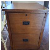 2 DRAWER OAK FILE CABINET