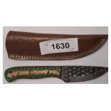DAMASCUS BLADE FIXED BLADE KNIFE WITH SHEATH, GREE