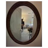 ORNATE FRAMED OVAL MIRROR 36X46