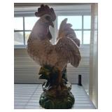 CERAMIC ROOSTER 18 INCH, MILK GLASS TURKEY