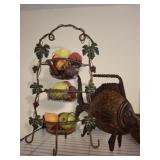 THREE LEVEL BASKET AND FISH DECOR