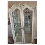 CURIO CABINET, LIGHTED, EXTRA GLASS SHELVES