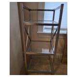 CHROME AND GLASS ACCENT TABLE