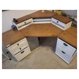 3 SECTION CORNER DESK, WITH BULLETIN BOARD