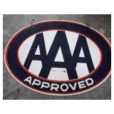 AAA APPROVED DOUBLE SIDED PORCELAIN ENAMEL SIGN