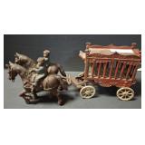 CAST IRON OVERLAND CIRCUS CAST IRON HORSE DRAWN
