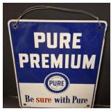 VINTAGE PURE PREMIUM PORCELAIN ENAMEL SIGN