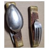 VINTAGE JAPANESE FOLDING UTENSIL KNIVES