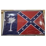 SOUTHERN CONFEDERATE SC FLAG FRAMED