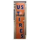 US TIRES PORCELAIN ENAMEL SIGN