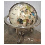 METAL CLAW FOOT BASE WITH INLAID GLOBE