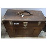 VINTAGE WOODEN MACHINIST BOX AND CONTENTS