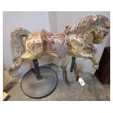 CAST ALUMINUM VINTAGE CAROUSEL HORSE 26X28