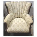 BARREL BACK UPHOLSTERED ARM CHAIR