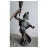 BRONZE SIREN CANDLE HOLDER