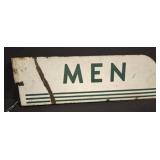 DOUBLE SIDED PORCELAIN MENS SIGN