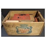 CANADA DRY BEVERAGE CRATE AND BOOKS