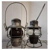 2 PC ADLAKE RAILROAD LANTERNS