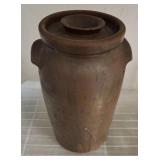 SALT GLAZED BUTTER CHURN WITH LID