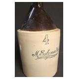 M SALZMAN CO 4 GALLON SALT GLAZED JUG