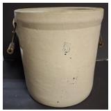 SALT GLAZED NUMBER 5 WIRE HANDLE CROCK