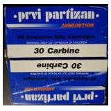100 ROUNDS PRIVI 30 CARBINE AMMO