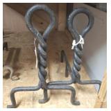 VINTAGE CAST IRON FIRE DOGS