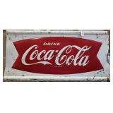 DRINK COCA COLA METAL FISHTAIL SIGN