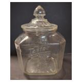 TAYLOR ANTIQUE CRACKER JAR WITH LID