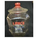 VINTAGE MARRIED PIECE LANCE JAR W/ TOMS LID *