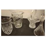 ASSORTED CUT GLASS, BASKET, MISC